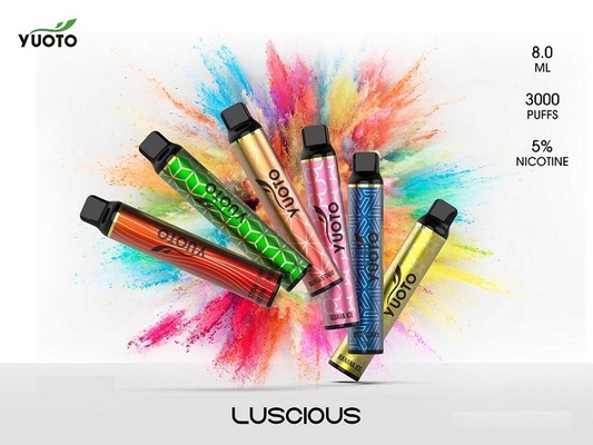 น่าอัศจรรย์ 5% Nicotine Yuoto 3000 Puffs Flavours 1650mah Battery