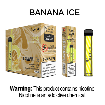 ปากกา Vape แบบใช้แล้วทิ้ง yuoto xxl 2500 พัฟ 1200mah แบตเตอรี่ความจุ 7 ml นิโคติน 5%