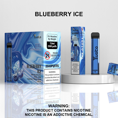 ปากกา Vape ขายส่ง 2022 Vaporizer ทิ้งออกแบบใหม่ด้วยราคาต่ำสุด 7ml E-Liquid 1200mAh แบตเตอรี่ Blueberry Ice