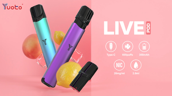 Including Charging port Type C well designed yuoto Live 600 puffs with mire than 40 flavors.