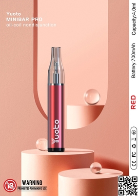 Yuoto มินิบาร์ Custom Disposable Vapes 4ml รีฟิล e liquid
