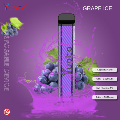 รสต่างๆ XXL 2500 Puffs Yuoto ปากกา Vape แบบใช้แล้วทิ้งที่มีรสชาติบริสุทธิ์