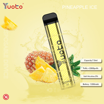 รสต่างๆ XXL 2500 Puffs Yuoto ปากกา Vape แบบใช้แล้วทิ้งที่มีรสชาติบริสุทธิ์