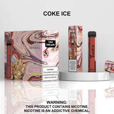 Yuoto XXL 2500 พัฟ, vape แบบใช้แล้วทิ้ง 7ml โลโก้ปริมาณของเหลวพิมพ์รสชาติที่แตกต่างกัน