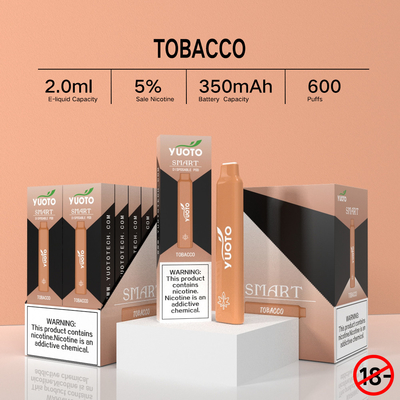 2022 ใหม่มาหลายรสผลไม้ Yuoto Smart 600 พัฟ 5% นิโคตินทิ้ง Vape Pen