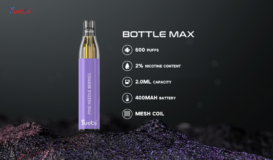 Yuoto 600 Puffs Mech Coil 2% Nicotine Vape Pen Bottle Max พร้อม Tpd