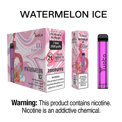 5% nic 7ml ของเหลว yuoto xxl 2500 พัฟบุหรี่อิเล็กทรอนิกส์แบบใช้แล้วทิ้งปากกา vape คุณภาพดี