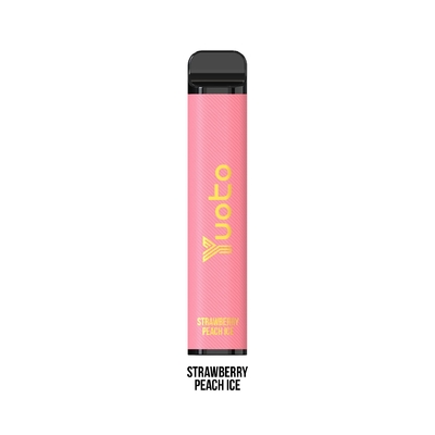 50 มก. นิโคติน Yuoto ทิ้ง E Cig 3500 พัฟสตรอเบอร์รี่พีช 1200mAh 9ml E น้ำ