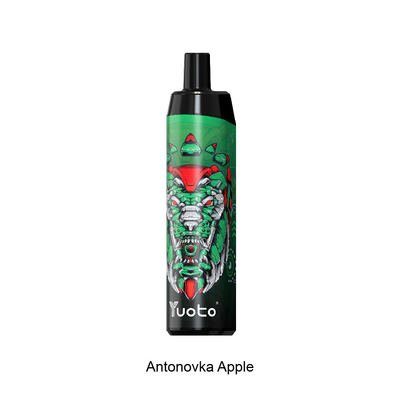 Apple Flavour Vape แบบใช้แล้วทิ้ง 5,000 พัฟบุหรี่ E พร้อมตาข่ายคอยล์ 14ml E-Liquid แบตเตอรี่ 650mAh