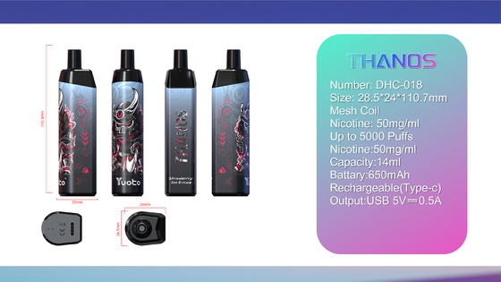 2022 ใหม่มาถึงบุหรี่อิเล็กทรอนิกส์ Vape แบบใช้แล้วทิ้ง 14ml E-Liquid 650mAh แบตเตอรี่ Grape Ice สำหรับผู้จัดจำหน่ายพัฟ