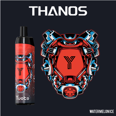 สตรอเบอร์รี่แตงโมน้ำแข็ง 5,000 พัฟ Vape Pod แบบใช้แล้วทิ้ง Yuoto Thanos ตาข่ายคอยล์ 14ml Ejuice 650mAh แบตเตอรี่จากประเทศจีน
