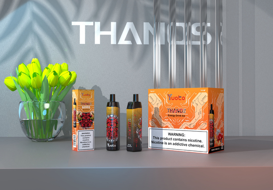 5000 Puffs Vape Pod แบบใช้แล้วทิ้งรสพีช Yuoto Thanos Mesh Coil 14ml Ejuice 650mAh Battery จากโรงงานในจีน