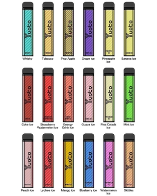 XXL 2500 พัฟ Vape Vaporizer แบบใช้แล้วทิ้ง 1200mAh แบตเตอรี่ 7.0ml Ejuice 0% 2% 5% นิโคตินจากโรงงานดั้งเดิมของ Yuoto