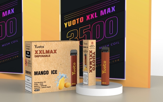 รสแตงโม Yuoto xxl Max 3500 Puffs Vape Vape แบบใช้แล้วทิ้ง Mesh Coils Leather Surface 9ml