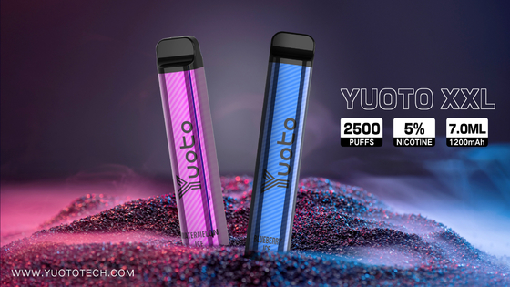 Yuoto XXL 2500 พัฟปากกา Vape มอระกู่แบบใช้แล้วทิ้งพร้อมแบตเตอรี่ E-Liquid 1200mAh ขนาด 7 มล. โดยตรงจากโรงงานในจีน