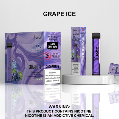 โรงงานจีนขายส่งปากกา Vape แบบใช้แล้วทิ้งพร้อมแบตเตอรี่ E-Liquid 1200mAh ขนาด 7 มล. สตรอเบอร์รี่กีวีน้ำแข็ง