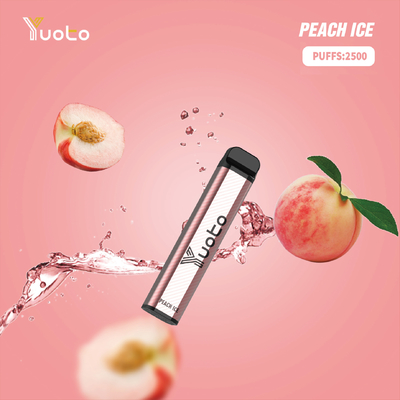 Yuoto XXL 2500 พัฟปากกา Vape แบบใช้แล้วทิ้งน้ำแข็งลิ้นจี่พร้อม E-Liquid 7ml จัดส่งที่รวดเร็วดูไบ