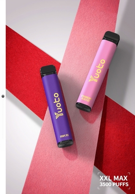 กีวีสตรอเบอร์รี่ Yuoto 3500 Puffs Vape pod แบบใช้แล้วทิ้ง 2% /5% nicotion output voitage 3.7v