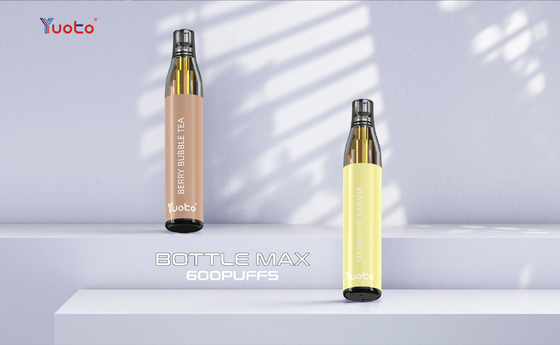 นิโคติน 20 มก. 600 พัฟ YUOTO Bottle Max, Mesh Coil TPD Vape ทิ้ง 2% นิโคติน