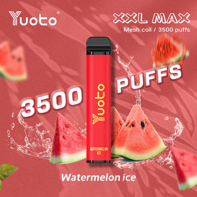 ขายส่งปากกา Pod แบบใช้แล้วทิ้งพร้อมม้วนตาข่าย Ss304 Vape Stick แบบใช้แล้วทิ้ง 9ml E-Liquid 650mAh แบตเตอรี่ Watermelon Ice
