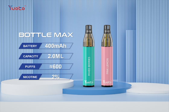 Yuoto 600 Puffs Mech Coil 2% Nicotine Vape Pen Bottle Max พร้อม Tpd