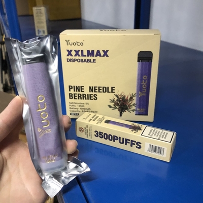 โรงงานใหม่ Yuoto XXL MAX 3500 Puffs Vape Pine เข็มทิ้งรสเบอร์รี่