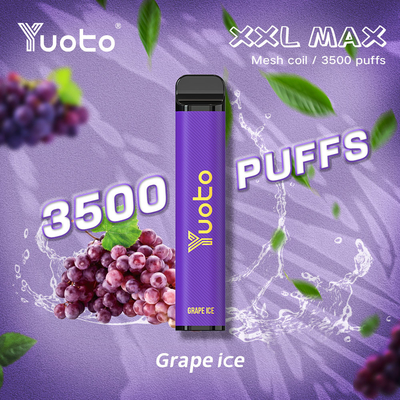 5% 2% นิโคติน XXL MAX 3500 พัฟ Yuoto ขดลวดตาข่ายน้ำแข็ง Vape แบบใช้แล้วทิ้ง