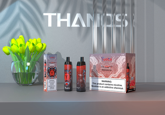 นิโคติน 5% Yuoto Thanos 5000 Puffs ปากกา มอระกู่ 14ML 650mAh ตาข่ายขดพร้อม Type C