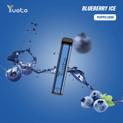 Yuoto XXL Vape Pod แบบใช้แล้วทิ้ง 2500 Puffs Blueberry Ice 7.0ml EJuice 5% Nic