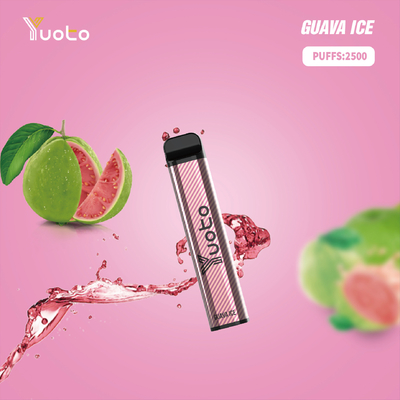 2% 5% Nic ที่มีจำหน่าย Yuoto XXL Vape แบบใช้แล้วทิ้ง 2500 Puffs Guava Ice