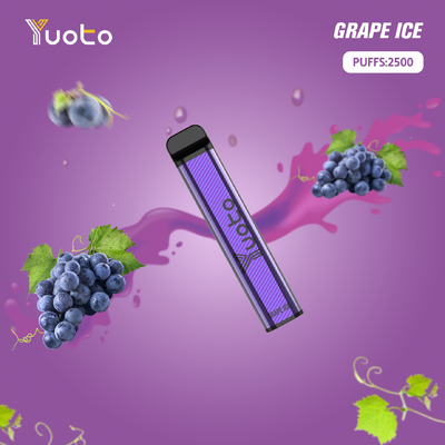 Grape Ice Yuoto XXL ควันบุหรี่ไฟฟ้า 2,500 พัฟ 2% 5% Nic ม