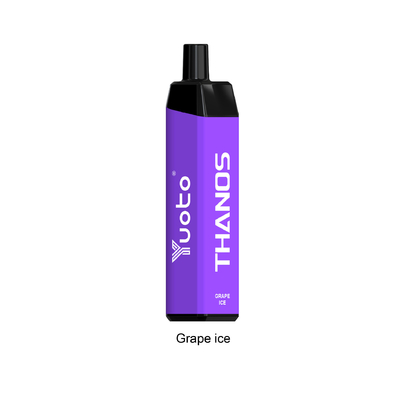 Yuoto thanos น้ำผลไม้ใช้แล้วทิ้ง Vape 5000 Puffs msds เครื่องทำให้ไอระเหยแบบใช้แล้วทิ้ง น้ำแข็งองุ่น