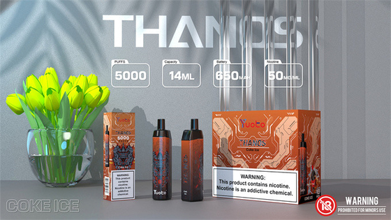 Yuoto Thanos ทิ้ง E Juice Vape 5,000 พัฟพร้อมตาข่ายคอยล์