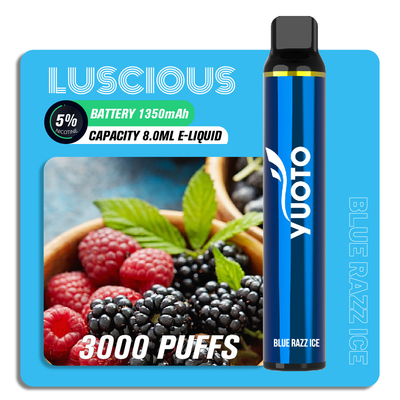 ODM 3000 Puffs บุหรี่อิเล็กทรอนิกส์แบบใช้แล้วทิ้ง Yuoto Luscious E Cig OEM