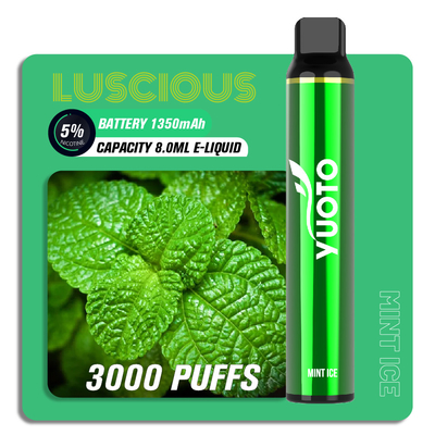 OEM ODM รสผลไม้ Puff Bar Vape Pen, 8ml 3000 Puff Yuoto Luscious Vape แบบใช้แล้วทิ้ง