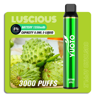 OEM ODM รสผลไม้ Puff Bar Vape Pen, 8ml 3000 Puff Yuoto Luscious Vape แบบใช้แล้วทิ้ง