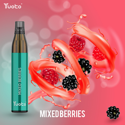 Yuoto Bottlemax ปากกา Vape แบบใช้แล้วทิ้งจำนวนมาก 600 พัฟผลเบอร์รี่ผสมนิโคตินต่ำ 2% TPD