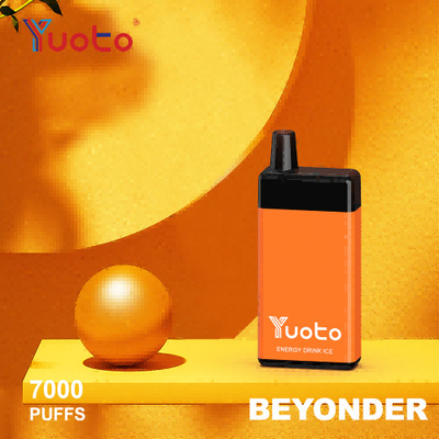 7000 Puffs Yuoto Beyonder Vape แบบใช้แล้วทิ้งแบบชาร์จไฟได้ 650 MAH