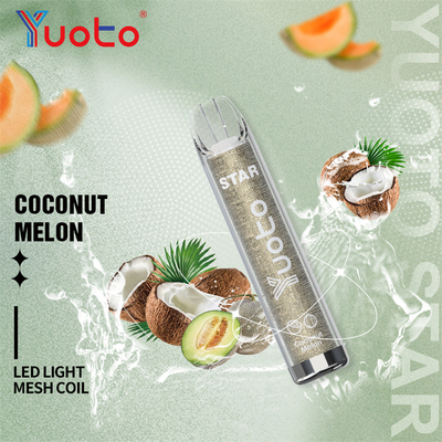 LED Shine Yuoto Star 3000 Puffs Vapes แบบใช้แล้วทิ้งพร้อมนิโคติน 5% 16 รส Hotsell