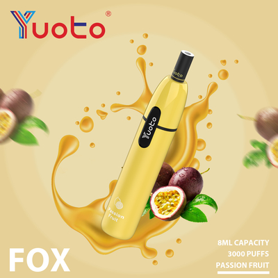 Fox 3000 Puffs Yuoto E Cigarette Vape กระดาษกรอง