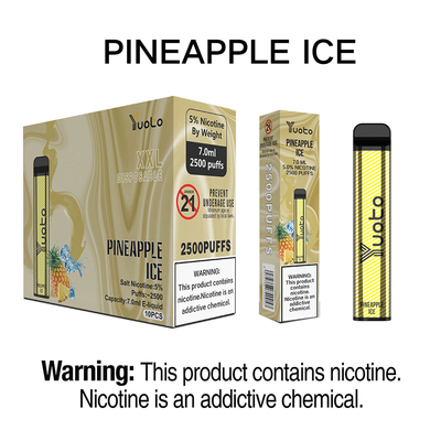 1200mAh ความจุแบตเตอรี่ 2500 Puffs Vaping Device สําหรับตลาด OEM / ODM