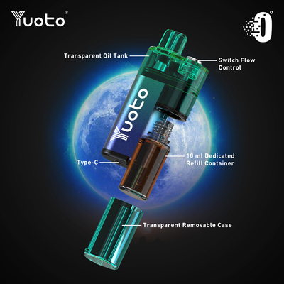 ความต้านทานคอล Mesh ปรับการไหลของอากาศ Yuoto 0 ° Vape ใส่ครั้งเดียว