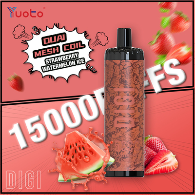 Yuoto DIGI 15000 Puffs Daul Mesh Coil Vape 23 แฟร์เวอร์ สกรีน LED