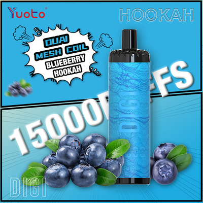 YUOTO ผู้ผลิต DIGI 15000 Puffs Daul Mesh Coil Vape ปรับระบายอากาศ MTL และ DTL
