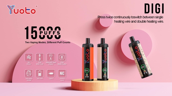 วีพีพลาสติก AL 850mAh 15000 กล่อง ปรับระบายอากาศ 23 แฟวร์ DualMesh Coil