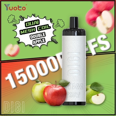 ปรับระบายอากาศ YUOTO 15000 Puffs Vape ใช้ครั้งเดียว ด้วย DualMesh Coil แบตเตอรี่ 850mAh 23 รสชาติ