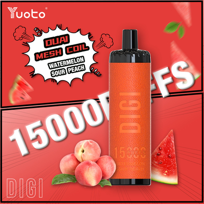 ปรับระบายอากาศ YUOTO 15000 Puffs Vape ใช้ครั้งเดียว ด้วย DualMesh Coil แบตเตอรี่ 850mAh 23 รสชาติ