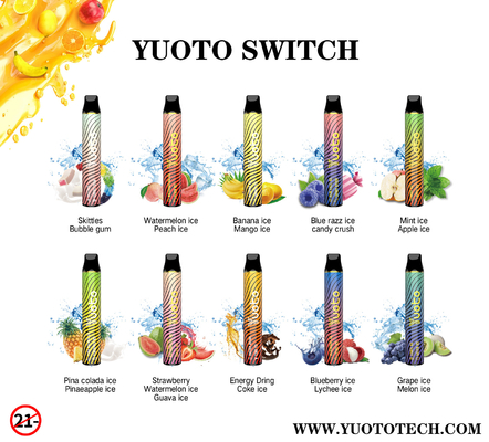 2 รสชาติ 3000 พัฟ Vape แบบใช้แล้วทิ้งไม่มีการรั่วไหลของ MSDS FDA Approval