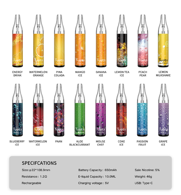 Yuoto Bubble Disposable Vape Kit 4000 พัฟ 10ml แบบชาร์จ c 650mAh