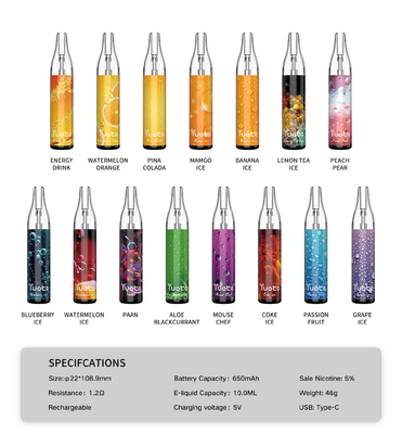 โรงงานเดิมในประเทศจีน Yuoto bubble 4000puffs 10ml 650mah ชาร์จ yuoto ทิ้ง vape ฝักตาข่ายขดลวด